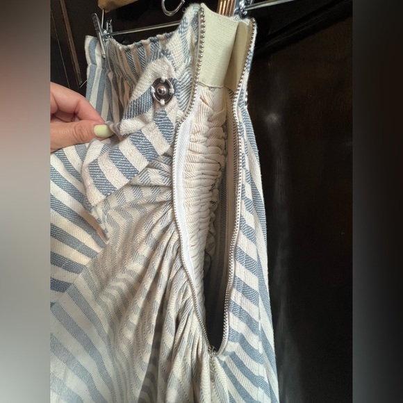 Just Bee Queen Blue and Cream Tulum Stripe Skirt Size M - Picture 12 of 12